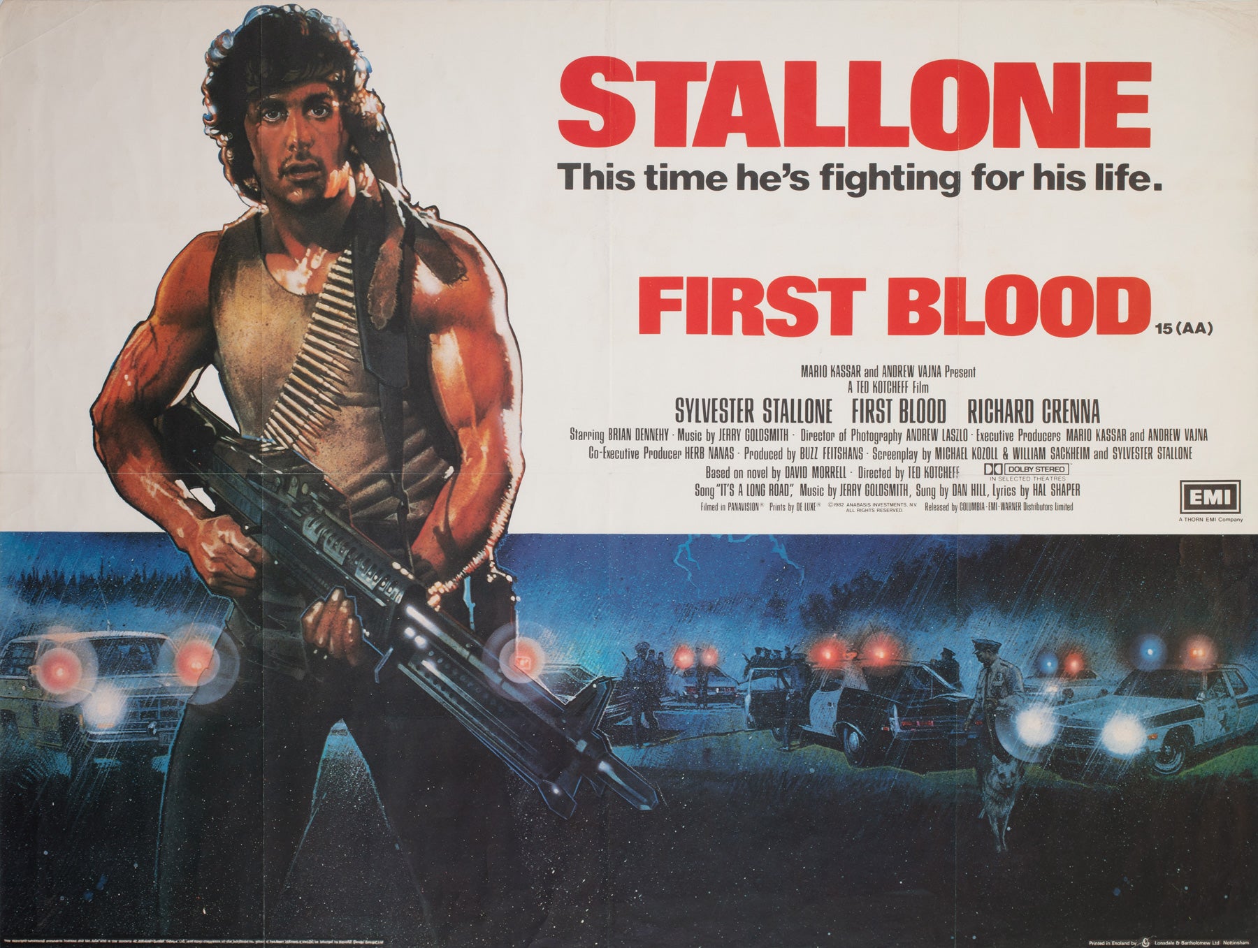 Clássico Filme Rambo Primeiro Cartaz De Sangue Do Vintage