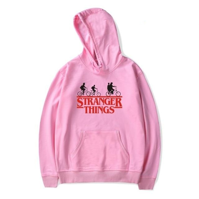 pink stranger things hoodie