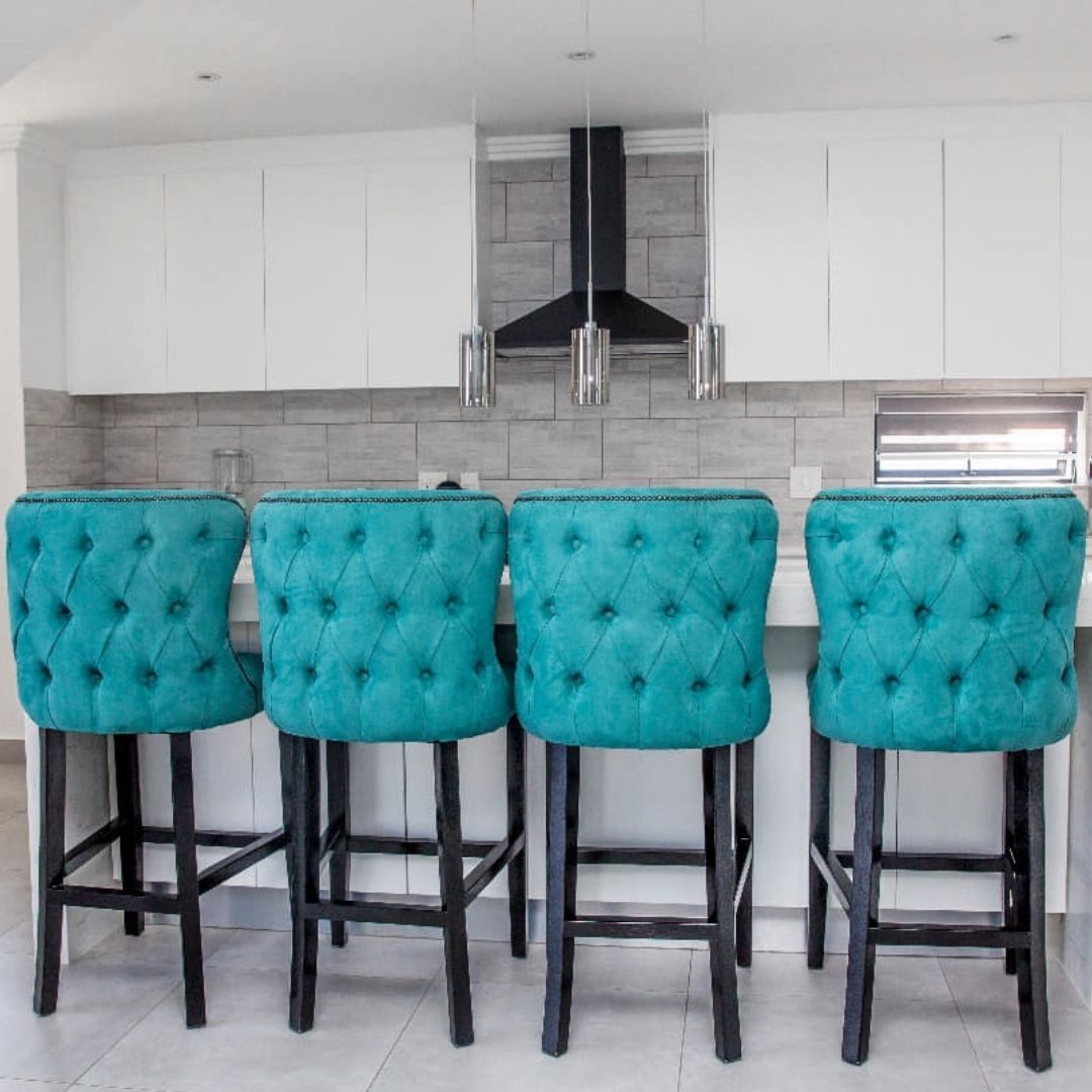 turquoise counter height chairs