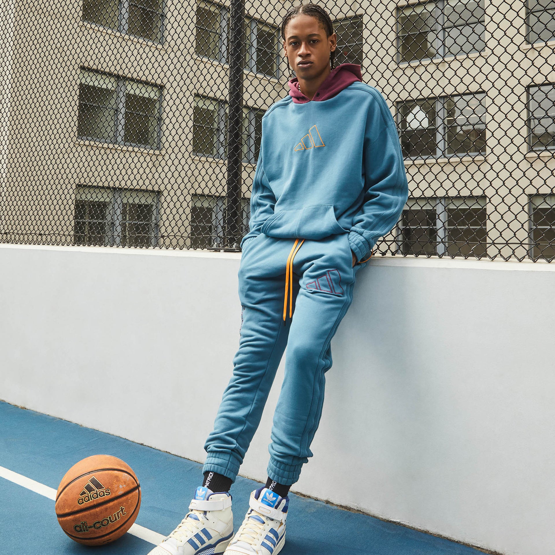 DP adidas Basketball Thermal Stripes Bungee Hoodie | Daniel Patrick