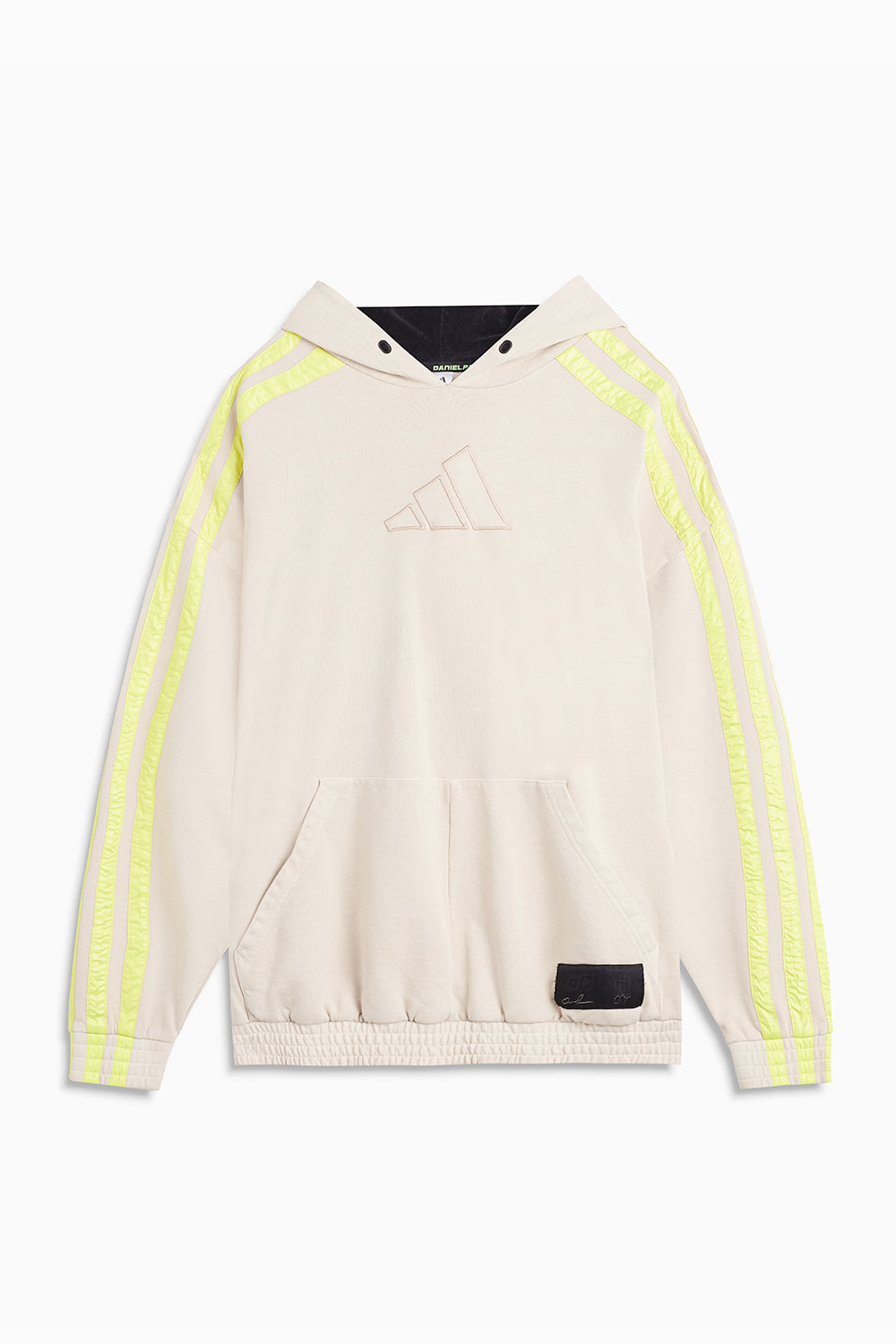 yellow adidas hoodie with black stripes