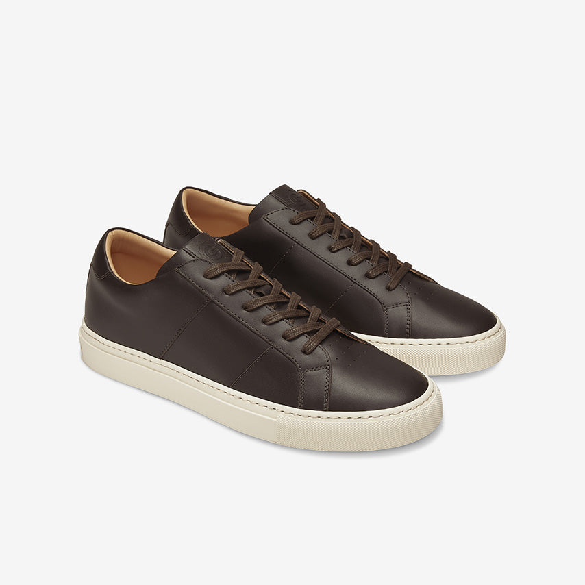 brown leather slip on sneakers