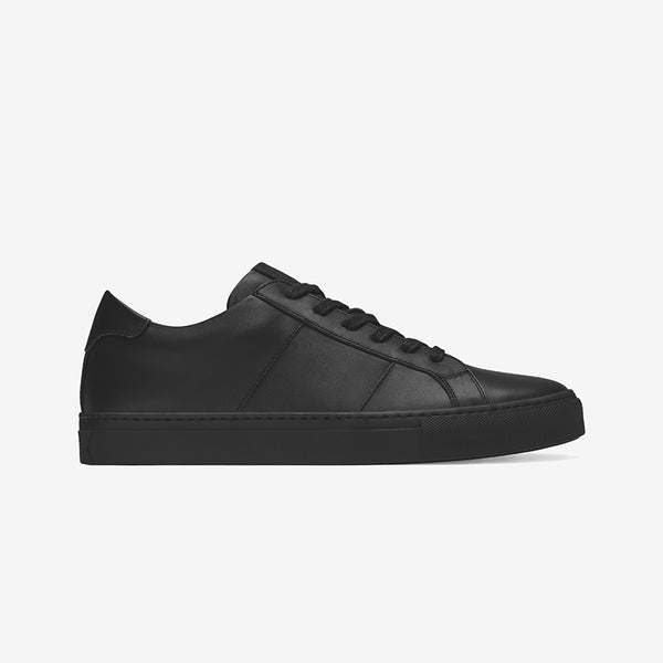 black on black leather sneakers