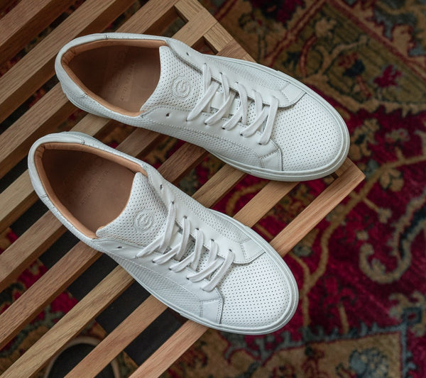 The Royale - Blanco Perforated Leather 