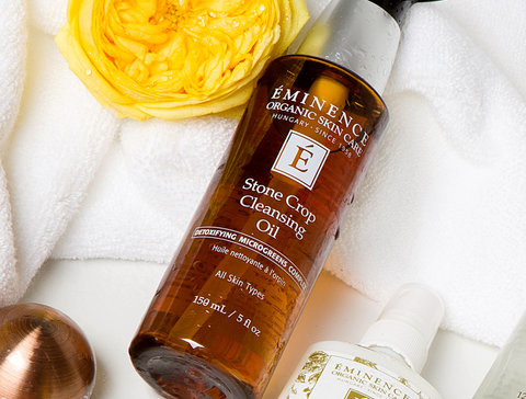 Fall skincare eminence organics Canada skincare for autumn Eminence Organics Stone Crop Cleansing Oil