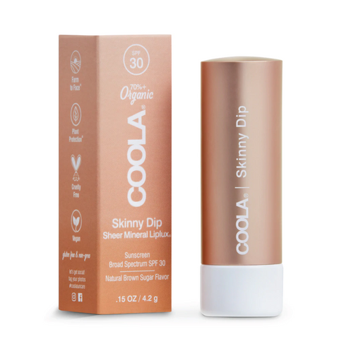 Skinny Dip COOLA Mineral Liplux® Organic Tinted Lip Balm Sunscreen Now Available at The Facial Room