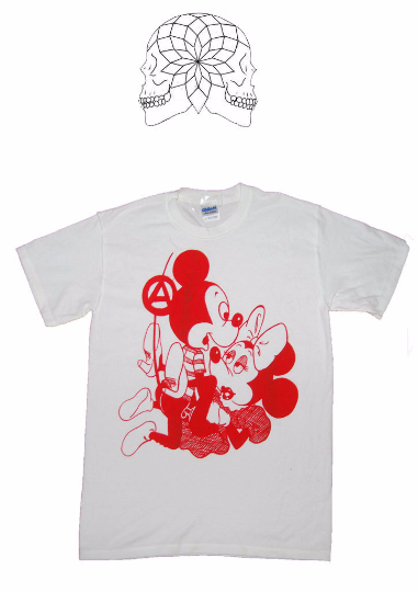 Mickey And Minnie Mouse Sex T Shirt Punk Cartoon Tee Red Print The Pirates
