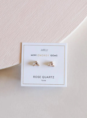 Mini Energy Gem Earrings {Rose Quartz} - Leona Ruby