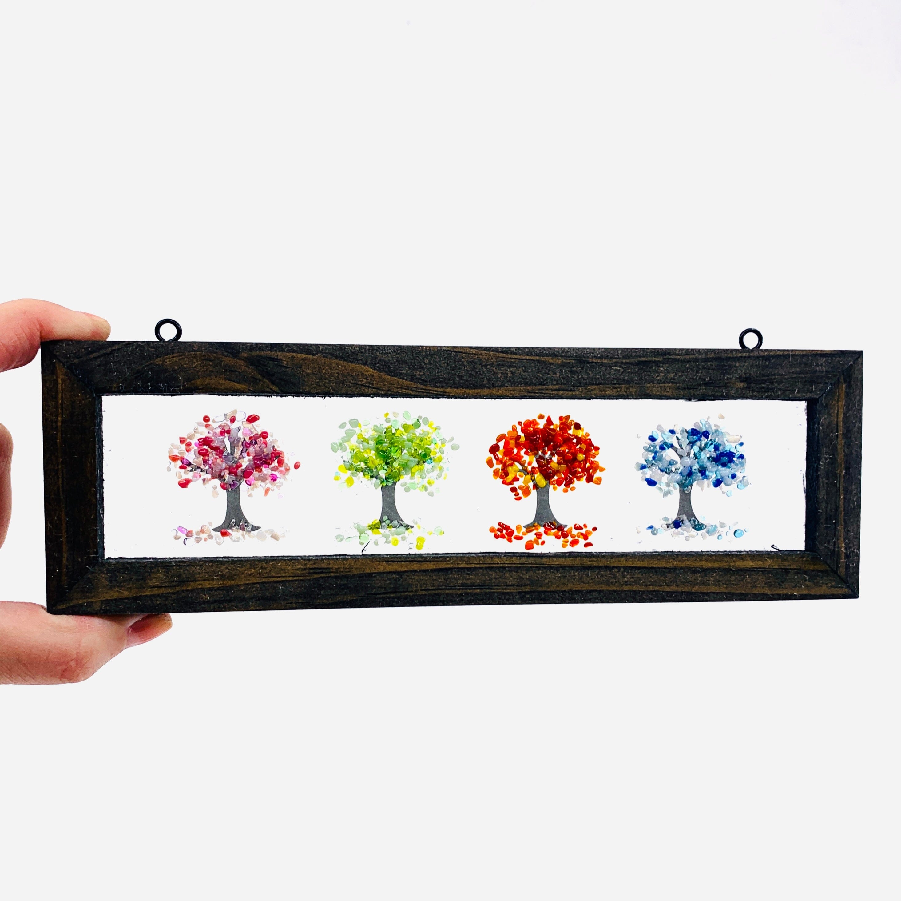 Fused Glass Four Seasons Shadow Box 3
