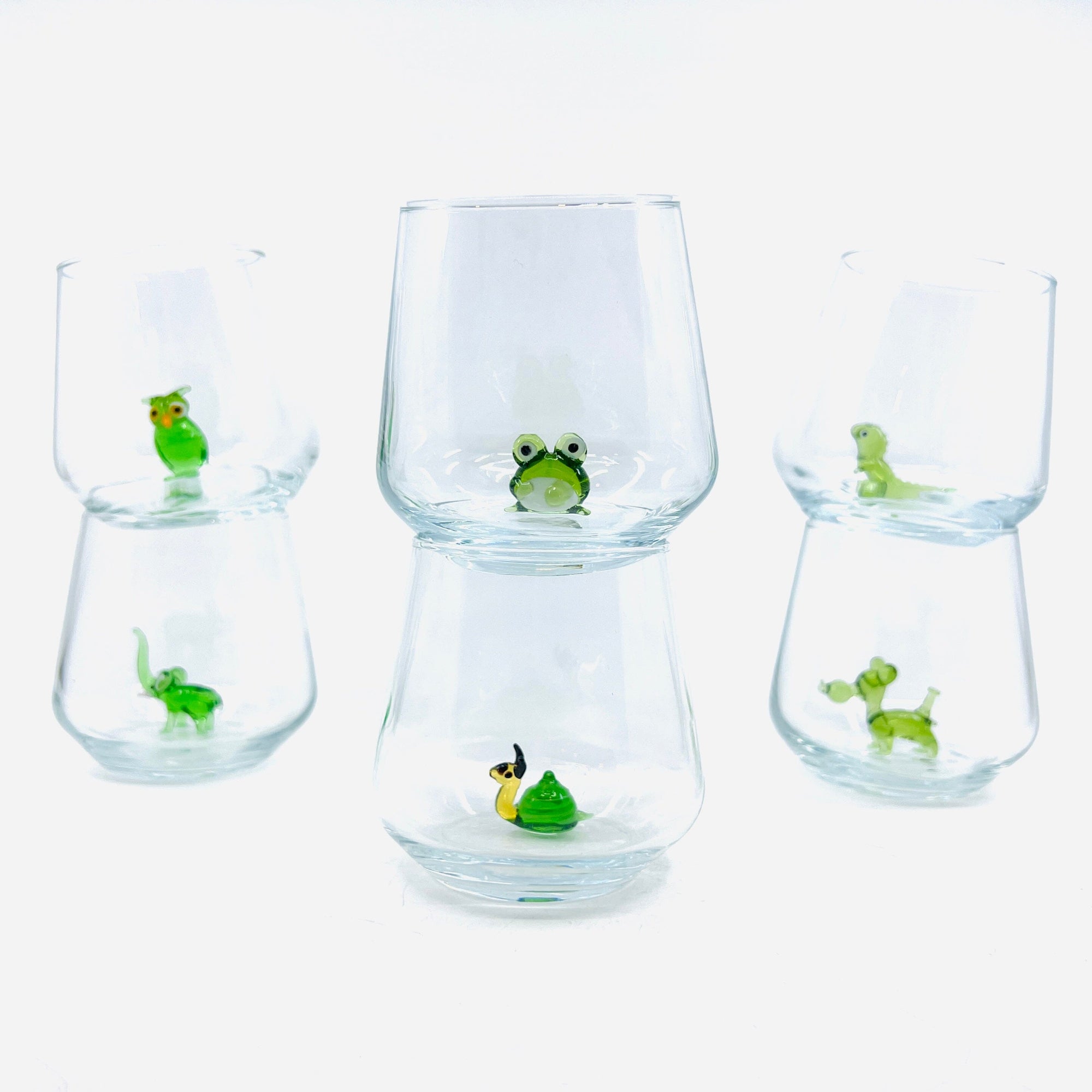 Tiny Animal Wine Glass, Ricky Mouse - Luke Adams Glass Blowing Studio