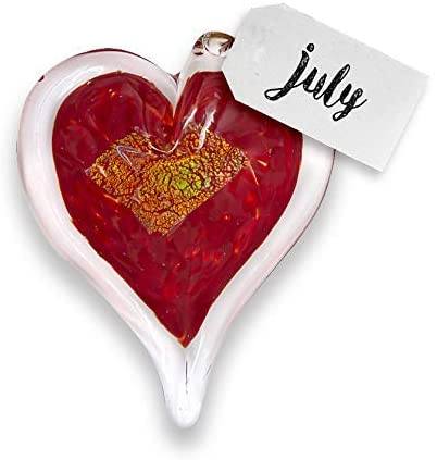 July Birthstone Small Heart- Ruby