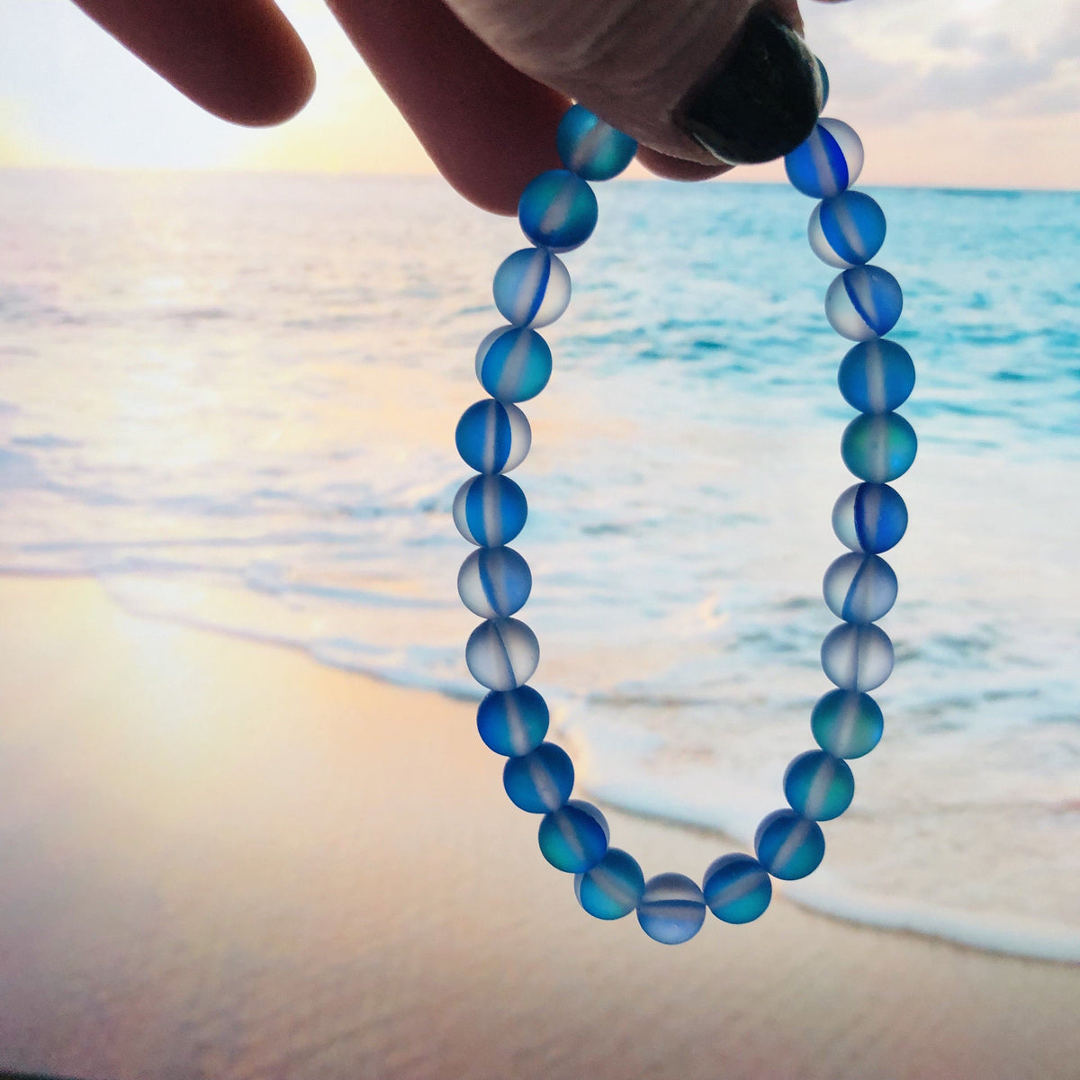 Handmade German silver oxidized silver look alike Bracelet with Blue Glass  Beads  ABHILASHA