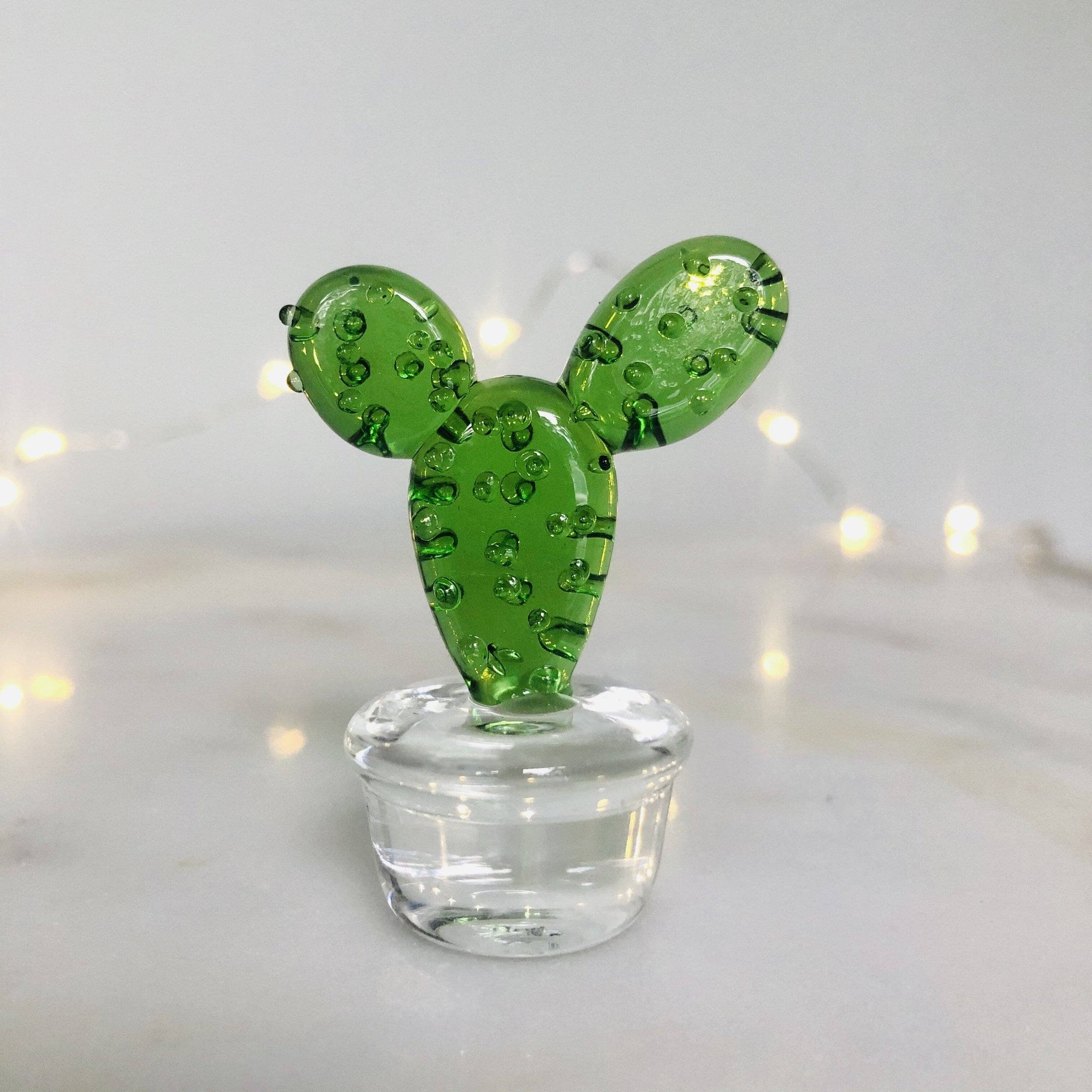 Glass Cactus Tall Minnie Miniature - 