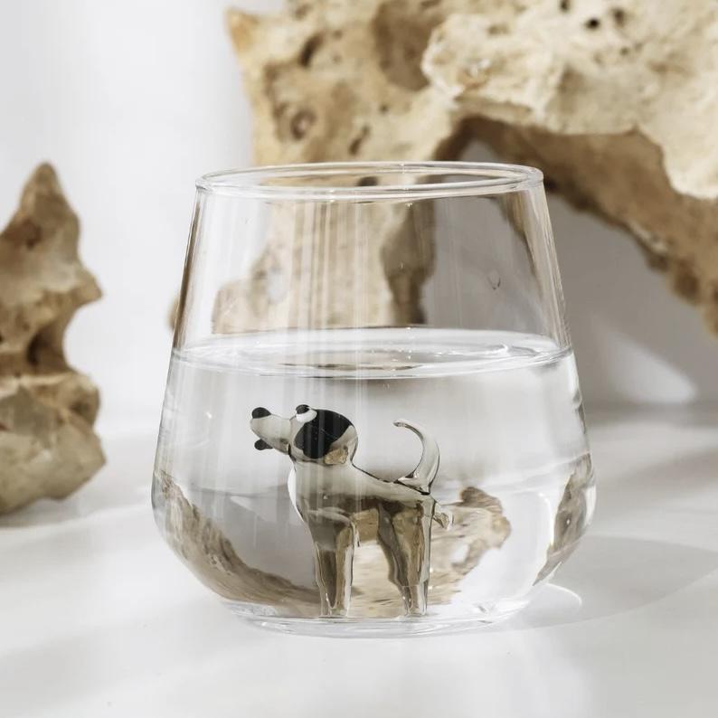 Tiny Animal Wine Glass, Balloon Dog - Luke Adams Glass Blowing Studio