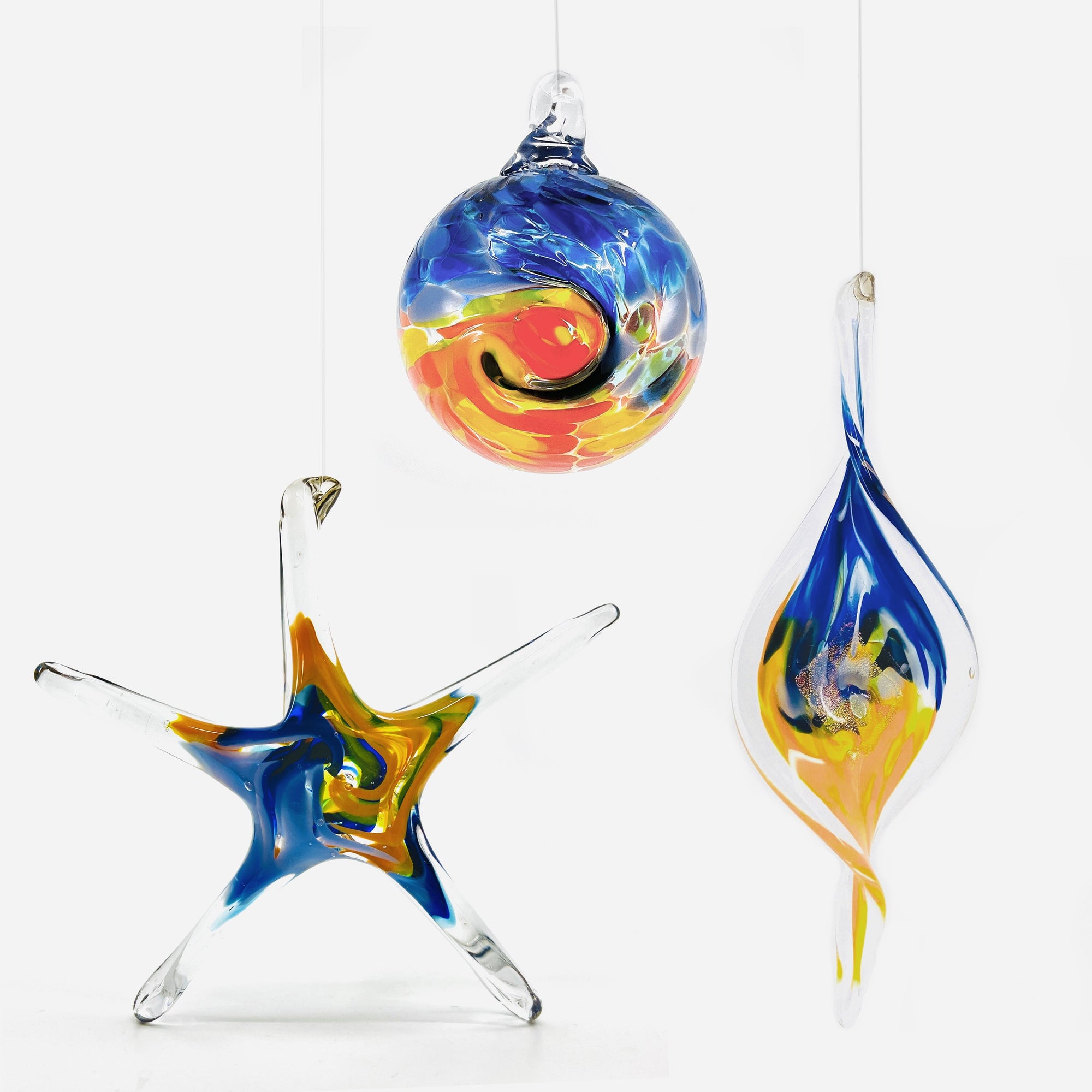 FREE SHIPPING* Mini Ornament, Starry Night - Luke Adams Glass Blowing Studio