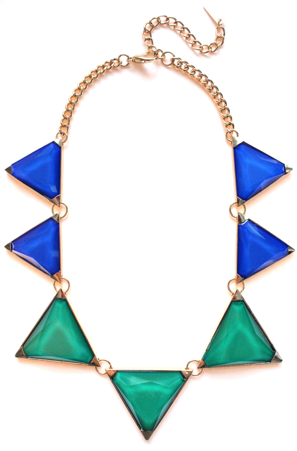 Colorblock Pyramid Jewels- Royal & Green