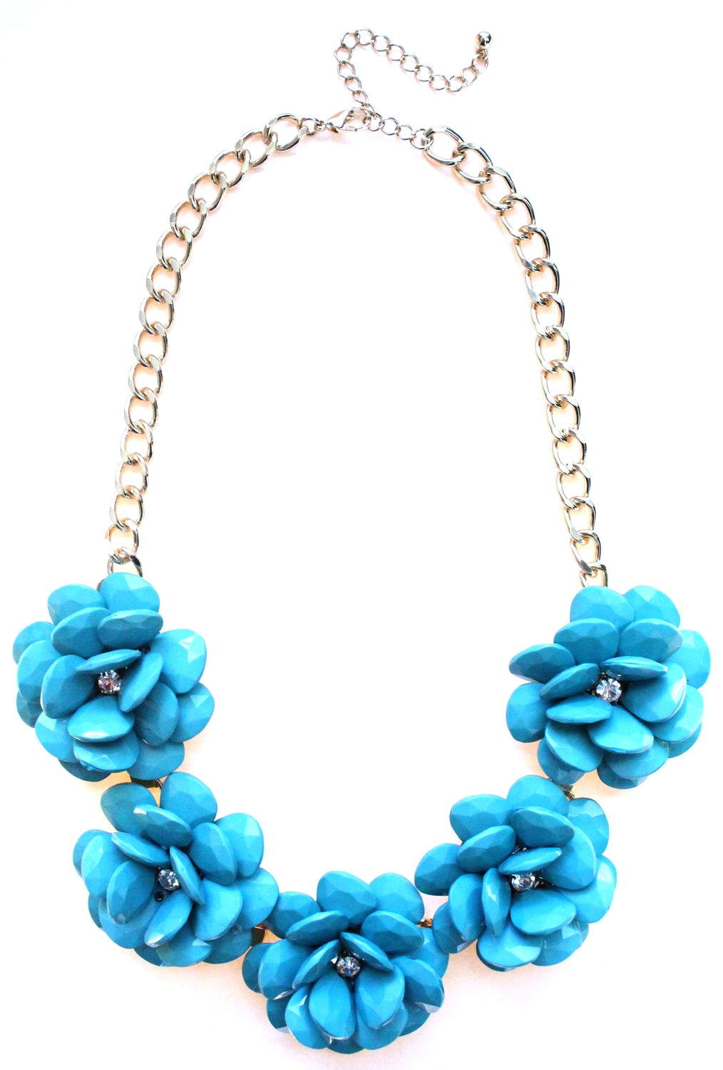 Beaded Rosette Statement Necklace- Turquoise – KAY K COUTURE