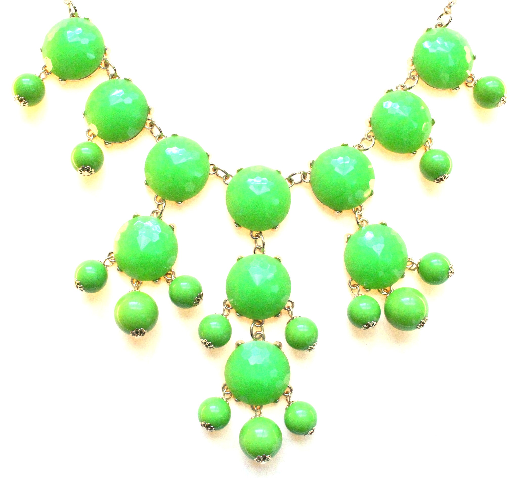 Bubble JEWELED Statement Necklace- Lime Green – KAY K COUTURE