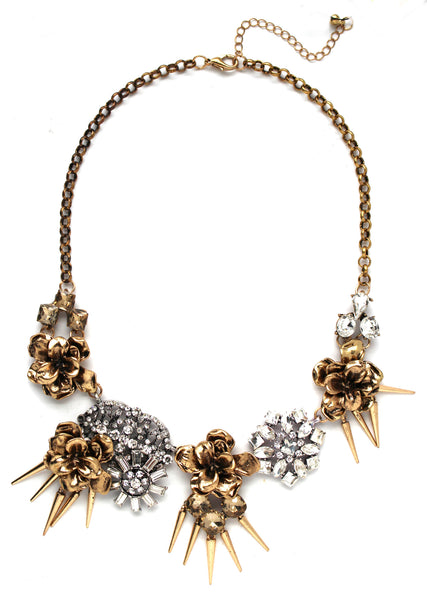 Golden Blooms Crystal Necklace – KAY K COUTURE