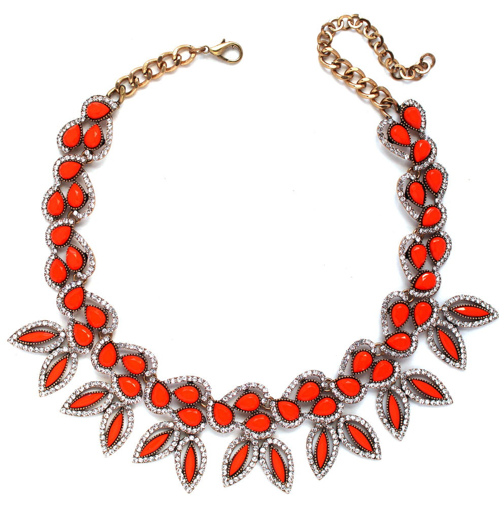 Iconic Petals Statement Necklace- Orange – KAY K COUTURE
