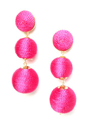 Shimmer Lee Drop Earrings- Hot Pink