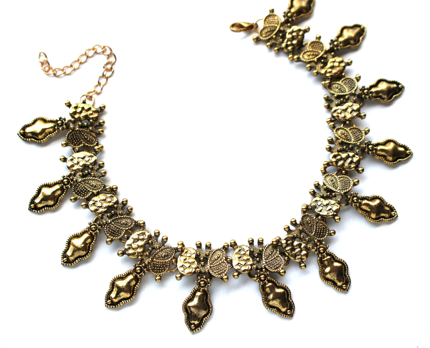 Saffron Metal Layered Choker Necklace Set- Gold – KAY K COUTURE