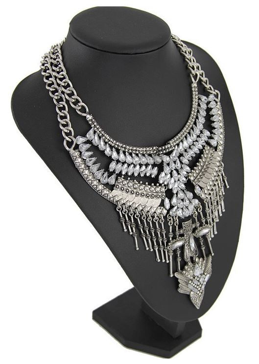 Gypsy Bling Statement Necklace- Crystal – KAY K COUTURE