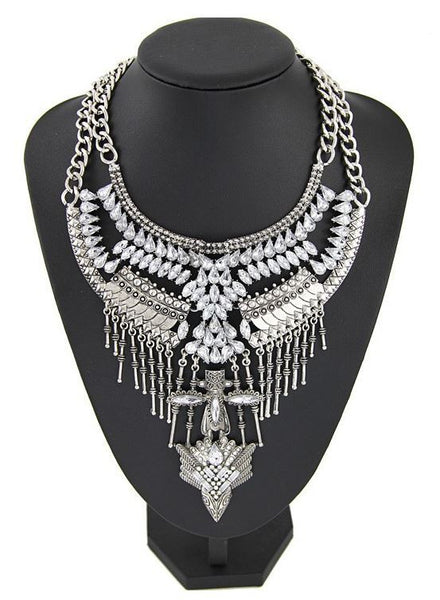 Gypsy Bling Statement Necklace- Crystal – KAY K COUTURE