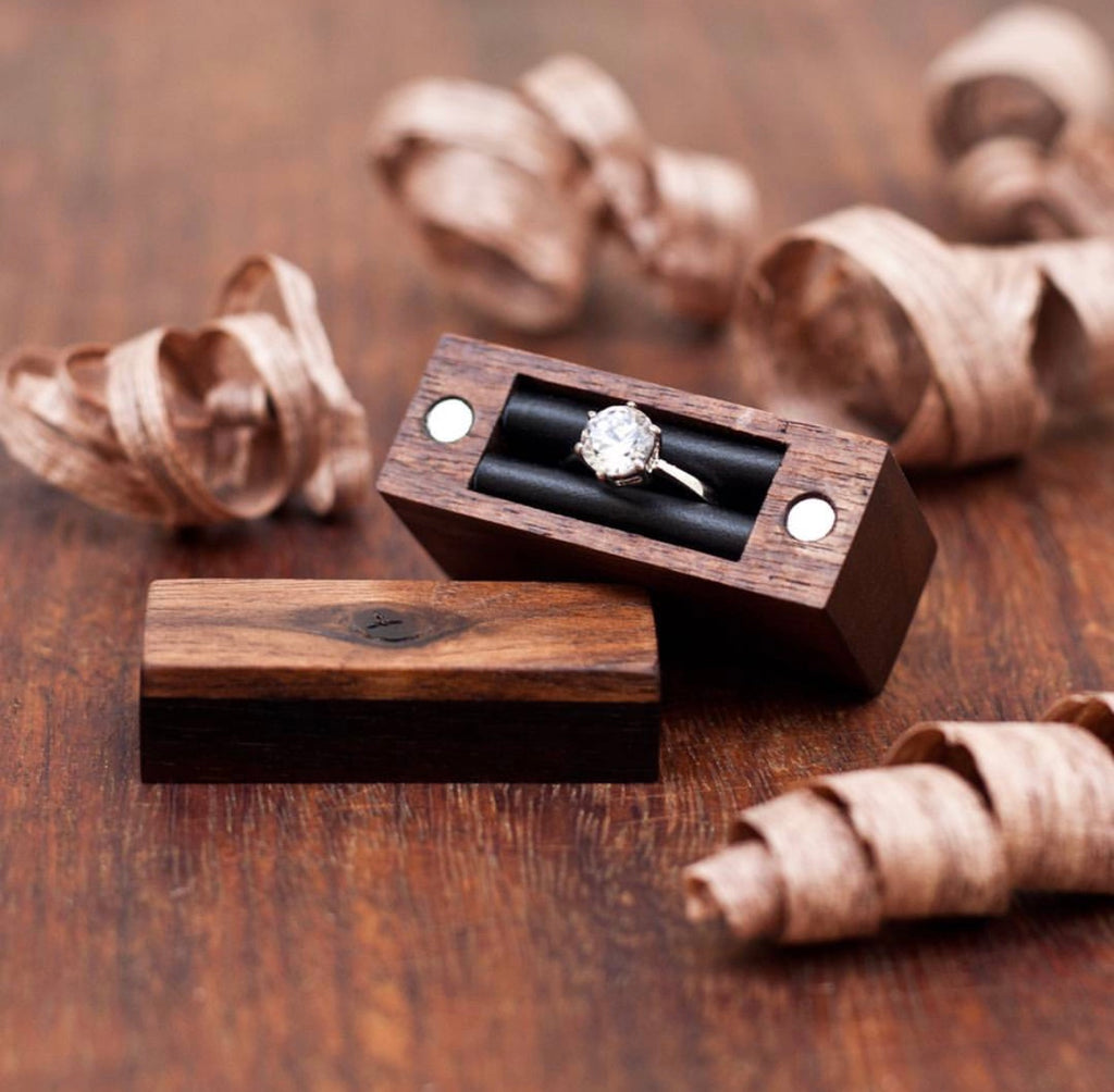 Wood ring box perfect wedding proposal valentines day