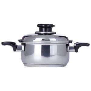 7-Ply 7 Pc. Waterless Greaseless Cookware Set Vented Lids Magnetic T304  Stainless Steel