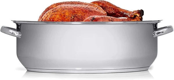 Stainless Steel Roasting Pan 3 Sizes Oval Turkey Roaster Pan with Steamer  Rack and Lid Portable Baking Tray for Oven Cooking Grilling Turkey Chicken  at Home or … in 2023