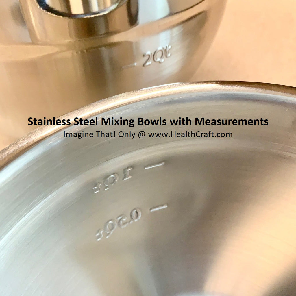PRO-SERIES 3 Qt. MIXING BOWL Measurements Pouring Spout BPA Free Lid –  Health Craft