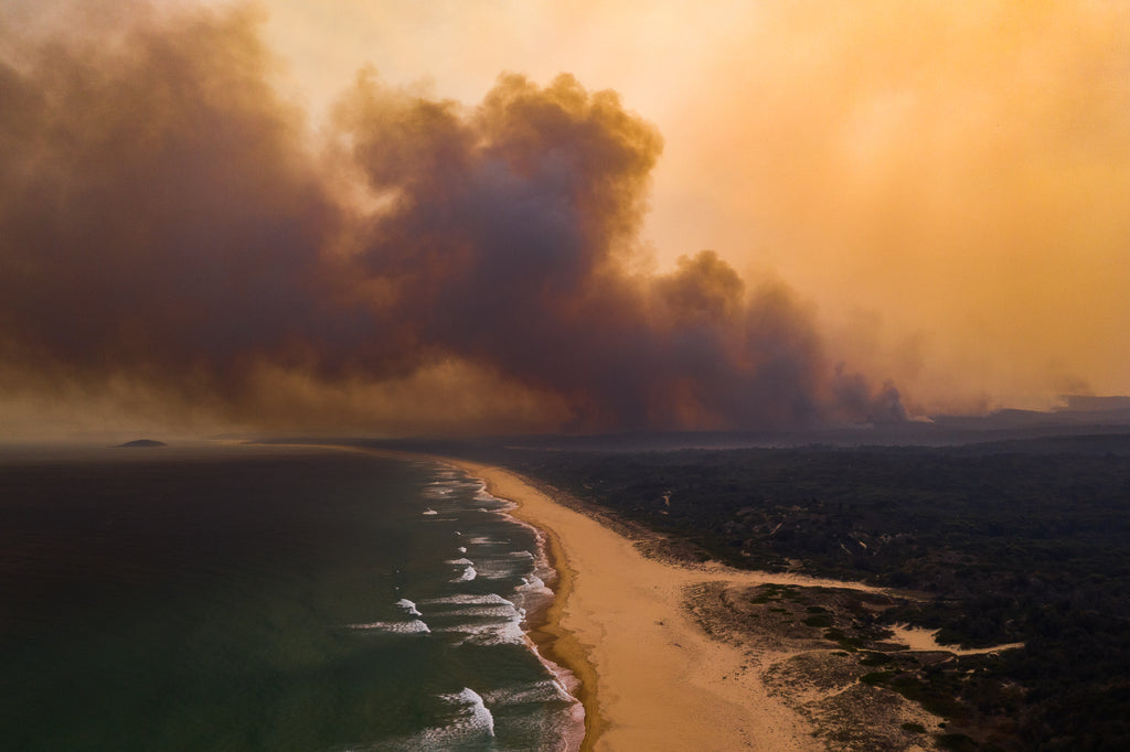 Australian bush fires on the south east coast of NSW burning