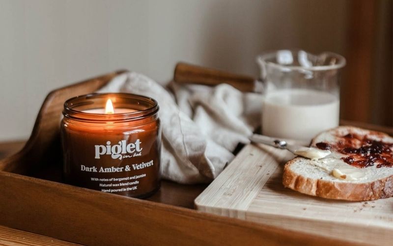 piglet in bed candle