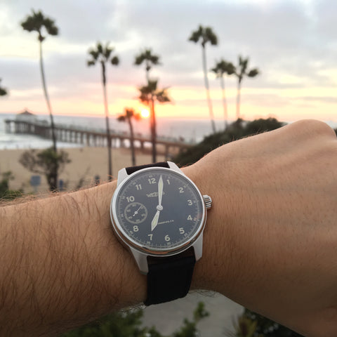 sunset with a Weiss watch