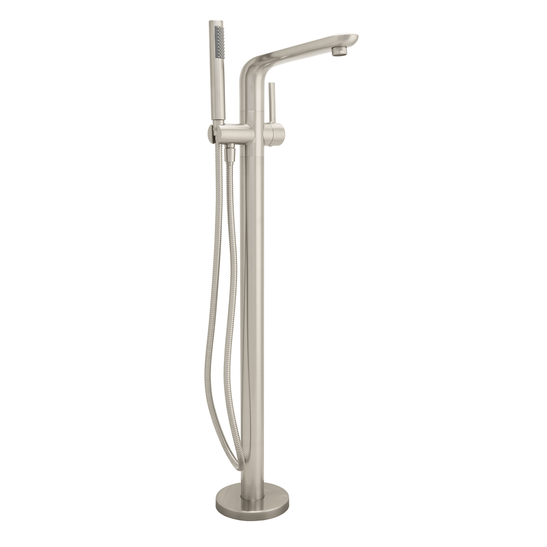 BAI 0165 Wall Mounted Handheld Shower Holder with Integrated Hose  Connection in Brushed Nickel Finish