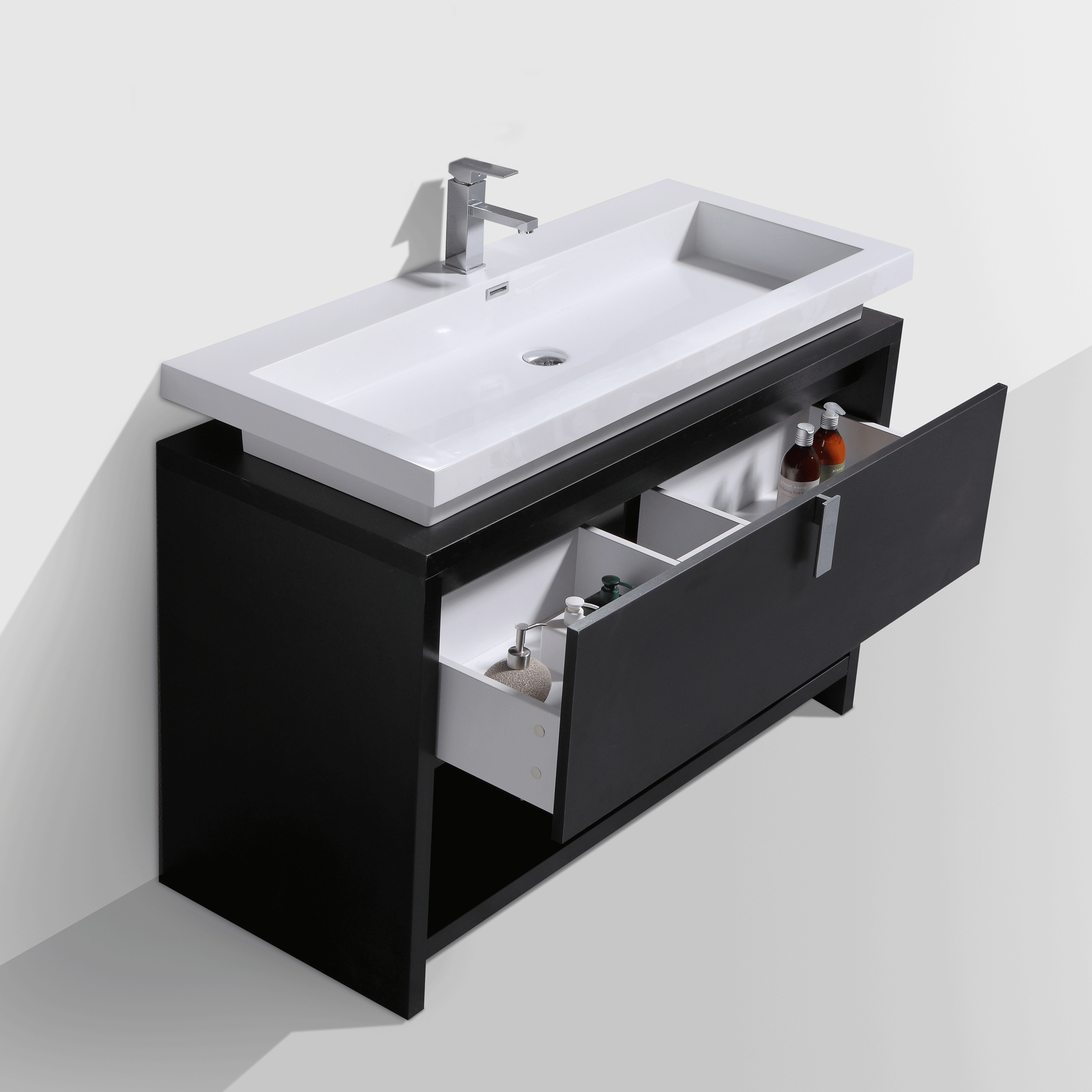 Bai 0858 Floor Standing 47 Inch Bathroom Vanity Cabinet In Black