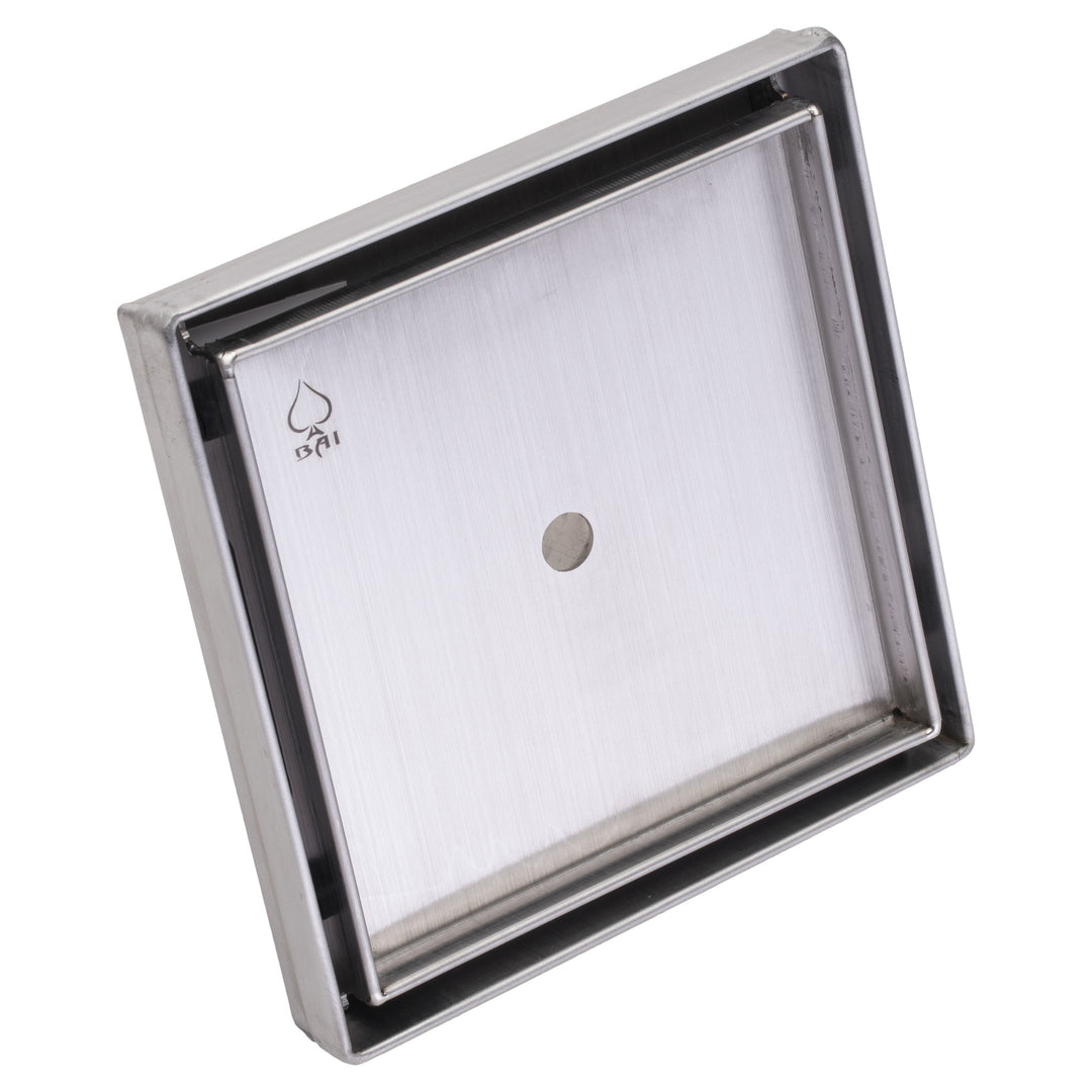 Bai 0580 Stainless Steel 5-Inch Square Shower Drain