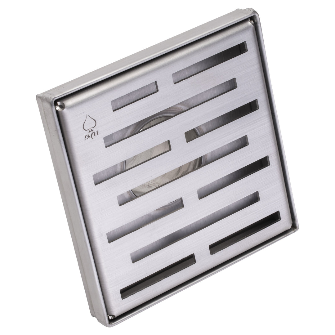 AA Faucet 5-Inch Brushed Stainless Steel Square Shower Drain (AR-SHWRD