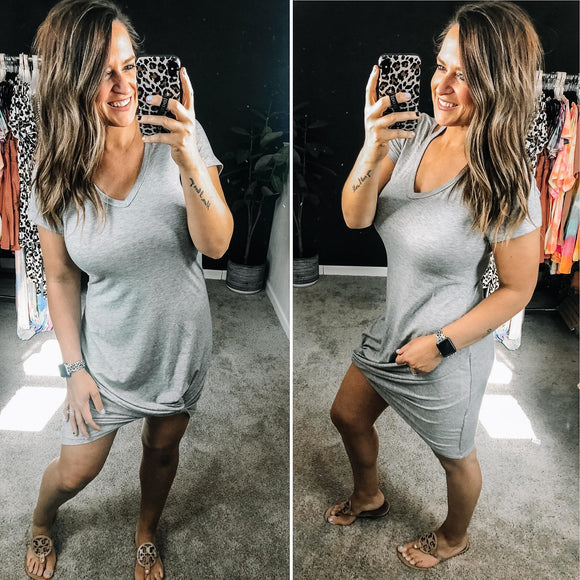 dark grey t shirt dress