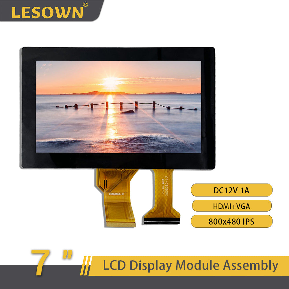 LESOWN M70-A01T Tiny Screen 7 inch 800x480 LCD Display HDMI-Compatible VGA with Driver Board Touchscreen Module for Digitizer Computer