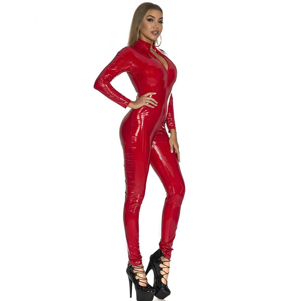 plus size latex jumpsuit