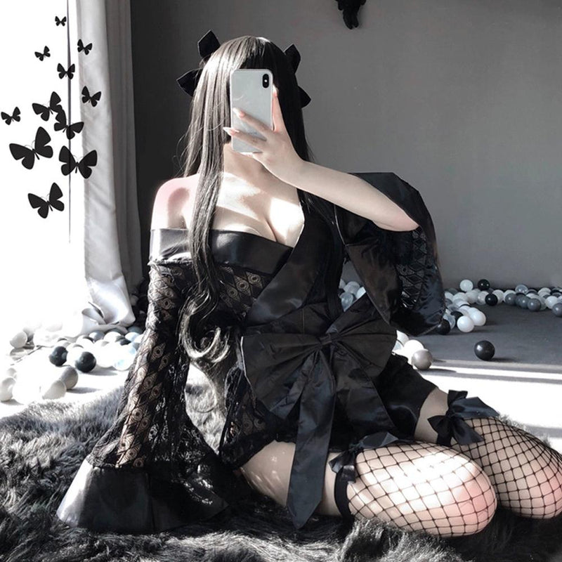 Yomorio Sexy Maid Lingerie Costume Anime French Maid Outfits Lace Shee –  YOMORIO