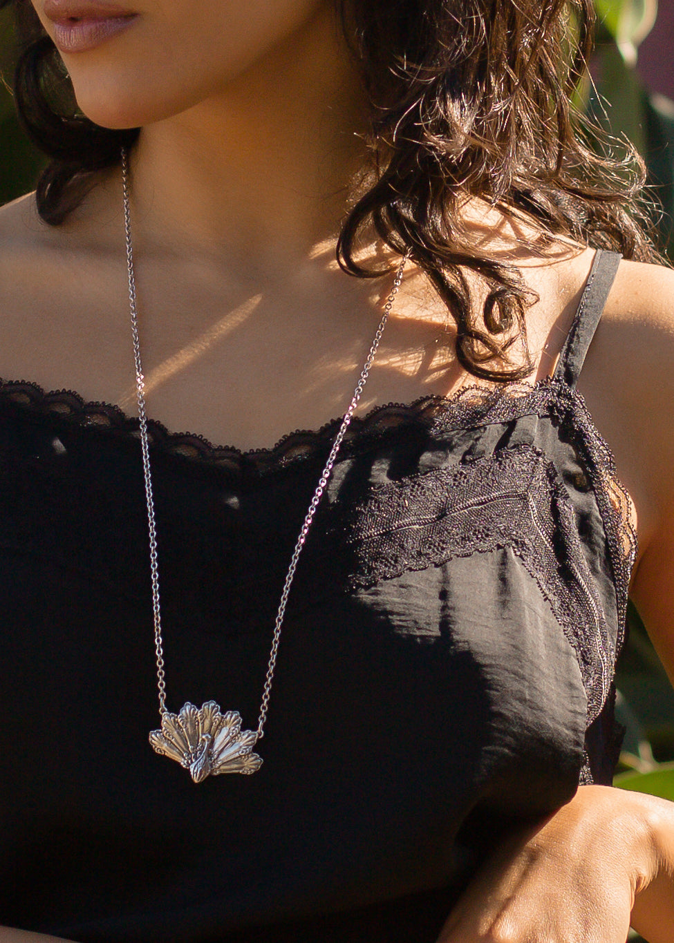 Peacock Sterling  Silver Necklace