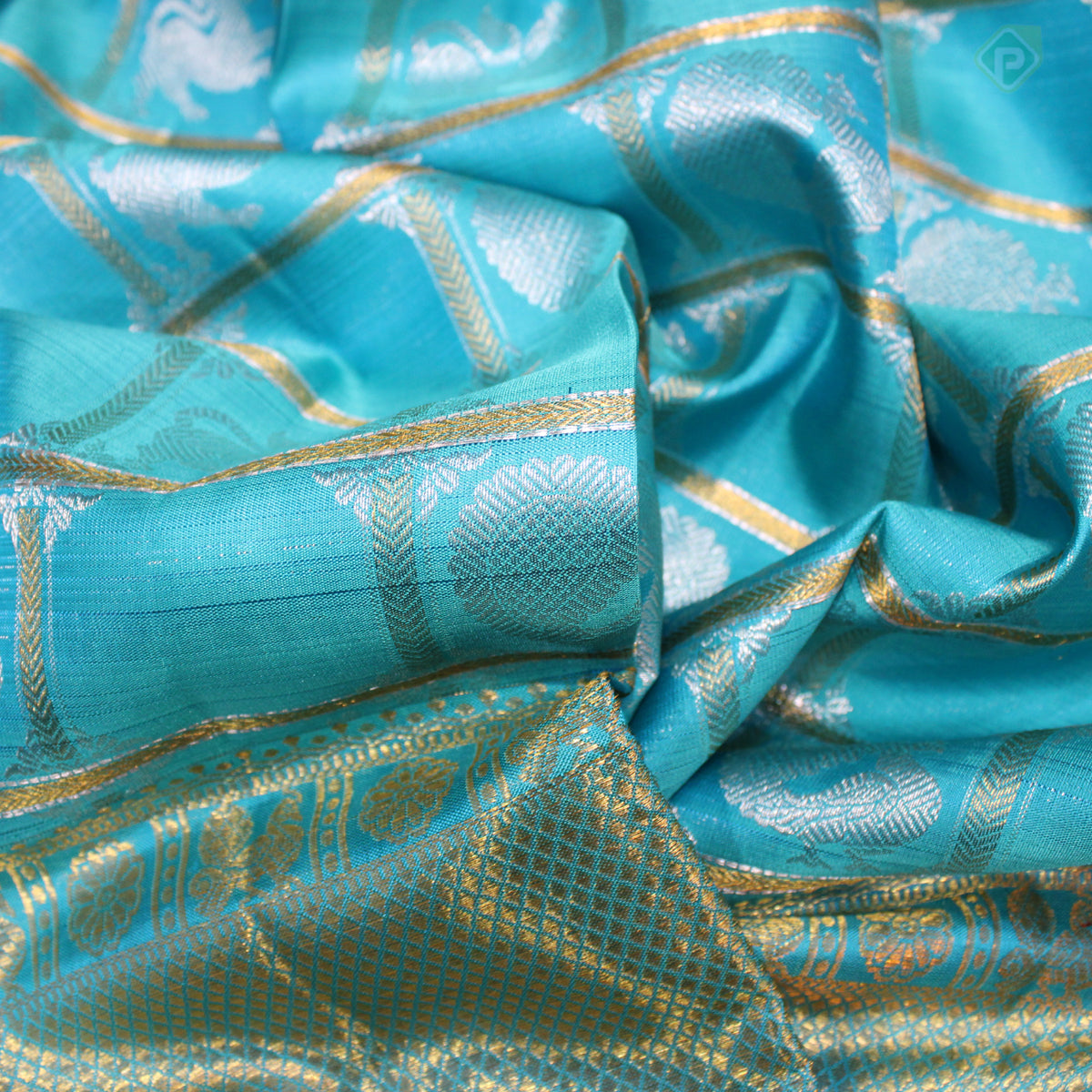 Sky Blue Colour Bridal Silk saree – Pachaiyappas Silks Pvt Ltd.,