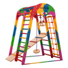 Kletterdreieck Indoor-Spielplatz aus Holz für Kinder - Kletternetz, schwedische Leiter, Ringe, Rutsche - Ideal für 1 bis 5 Jahre - Trägt bis zu 60 kg