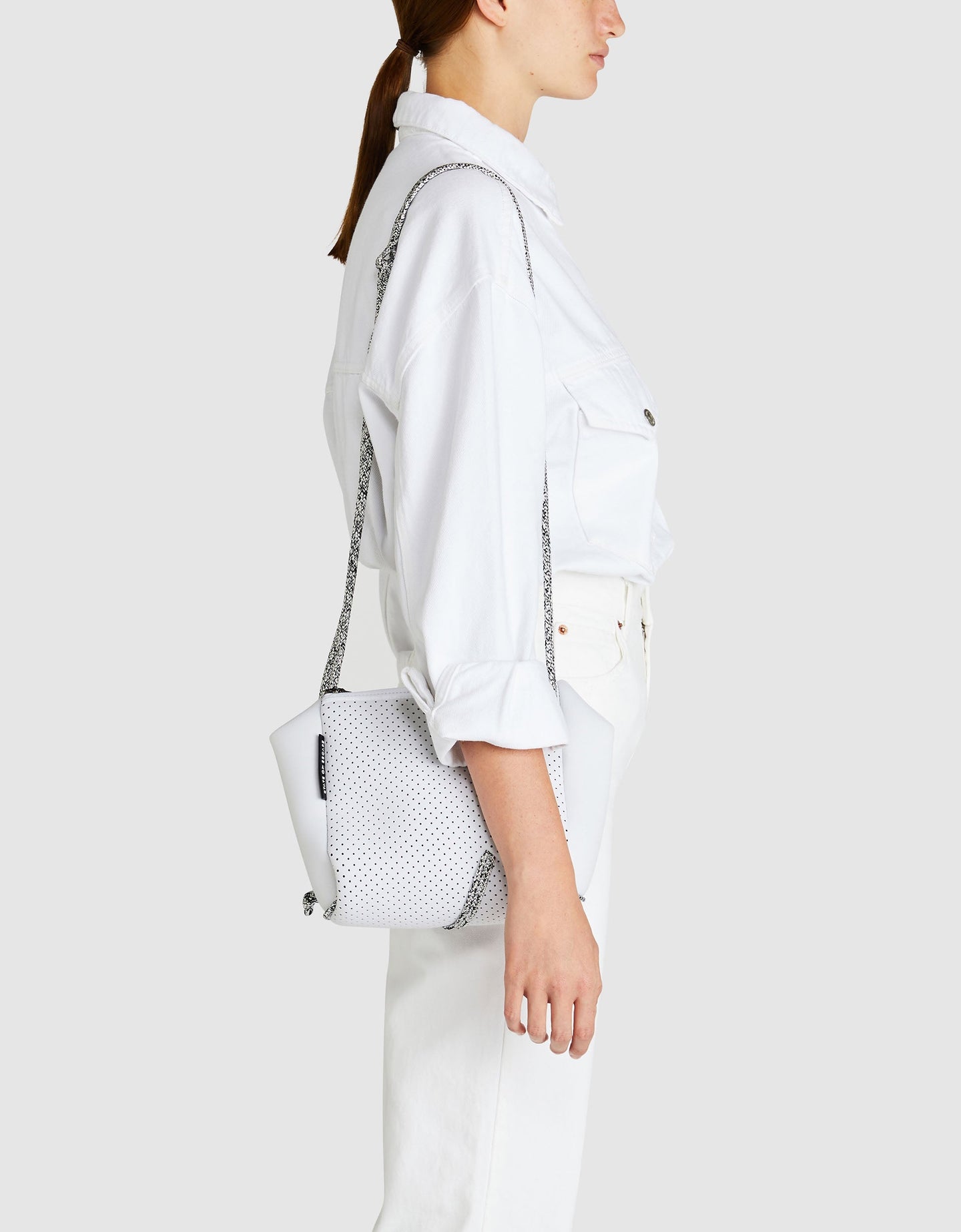 Festival crossbody in white with blended rope