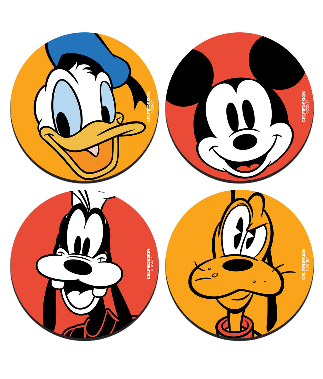 SNS Disney Mickey Mouse & Minnie Mouse Coasters 4-piece Set, Med