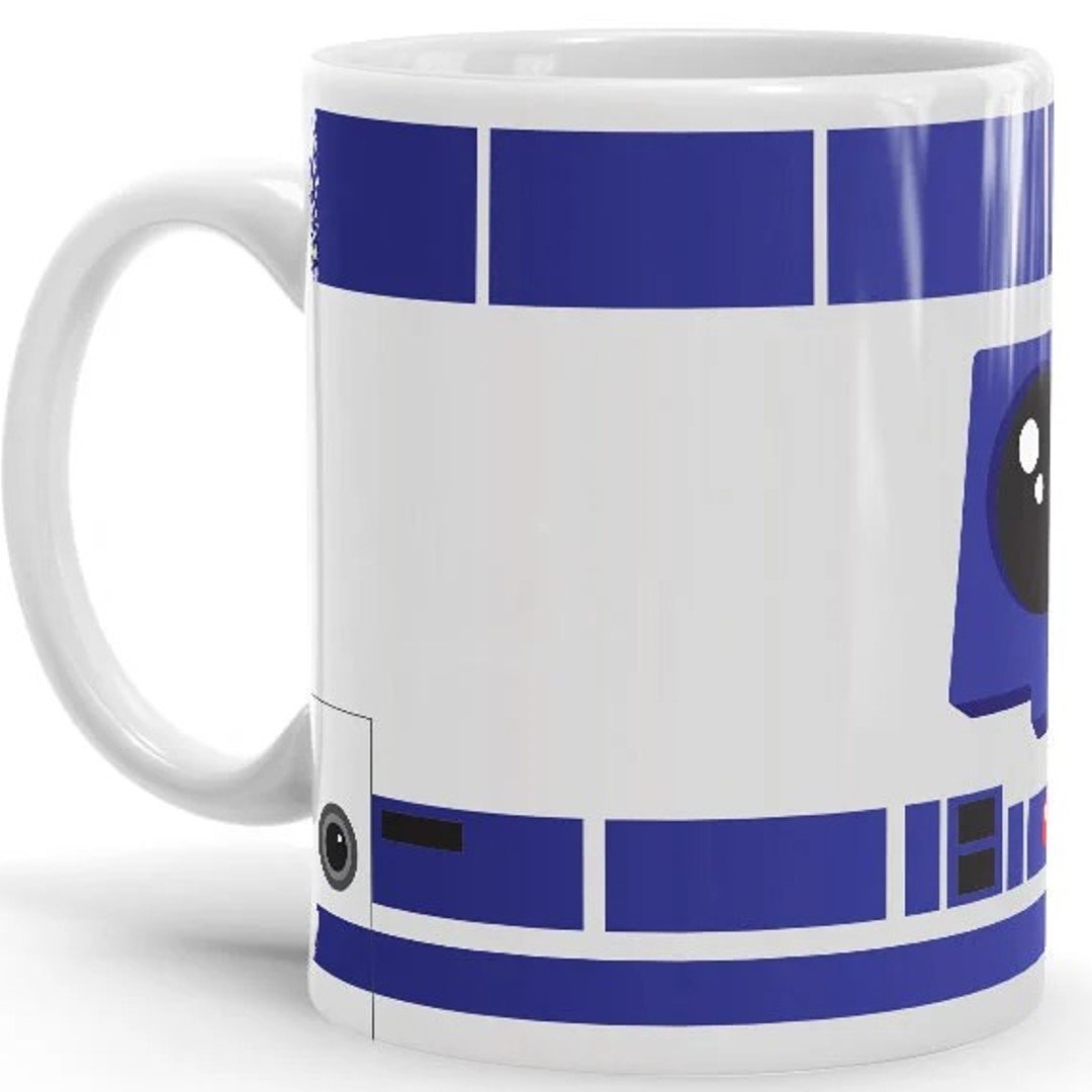 Tazza con maniglia e interno colorato () - Parodia Star Wars - R2-D2 e BB-8  (Tazza di qualità premium - Stampata in Francia - Rif : 862)