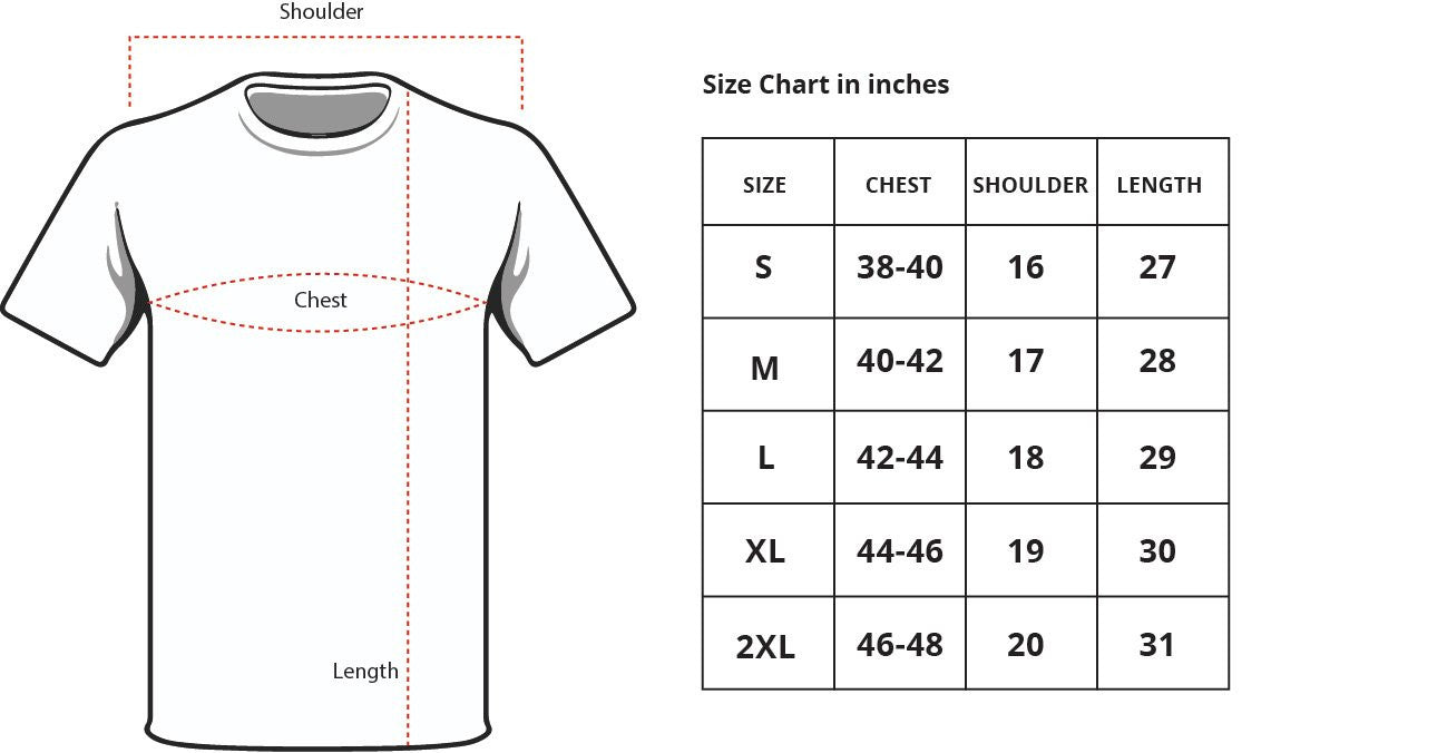 Us T Shirt Size Chart To India